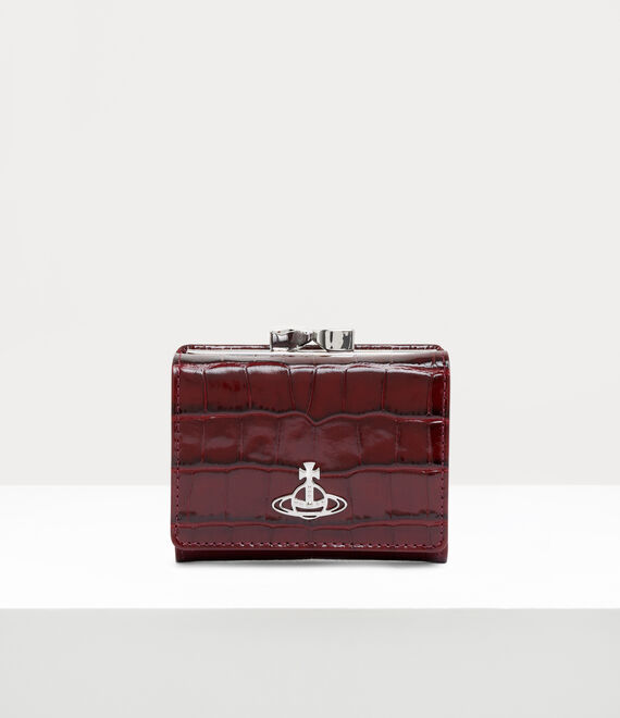 Vivienne Westwood crocodile small frame wallet burgundy